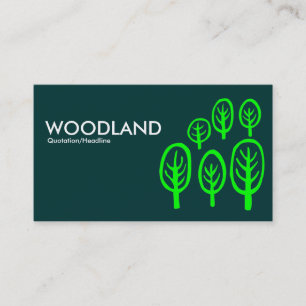 Carte De Visite Bois - Vert sur vert foncé Turquoise