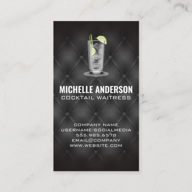 Carte De Visite Boisson alcoolisée | Bar et restaurant Upholstery (Devant)
