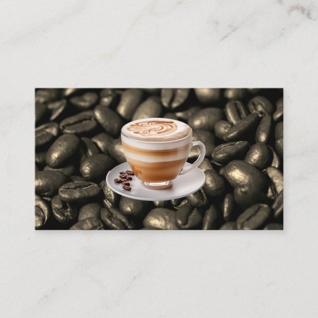 Carte De Visite Boisson Cappuccino \ Fèves de café (Devant)