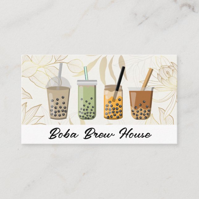 Carte De Visite Boissons Boba | Boissons Smoothie (Devant)