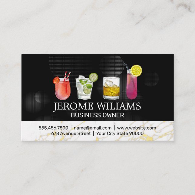 Carte De Visite Boissons mixtes | Bartending (Devant)
