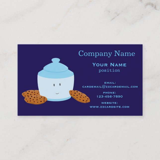 Carte De Visite Boîte à biscuits de sourire avec des biscuits (Devant)