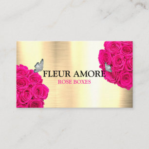 Carte De Visite Boîte à Roses Cadeaux Fleurs