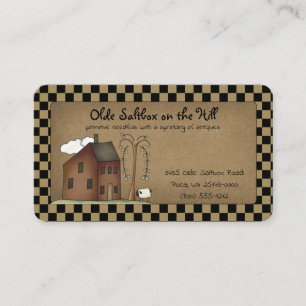 Carte De Visite Boîte à saltbox rustique primitive sur Kraft