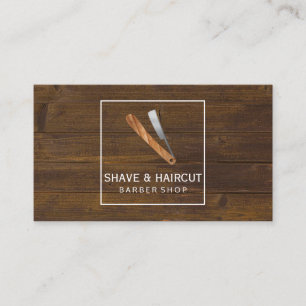 Carte De Visite Boîte blanche en bois rustique Razor