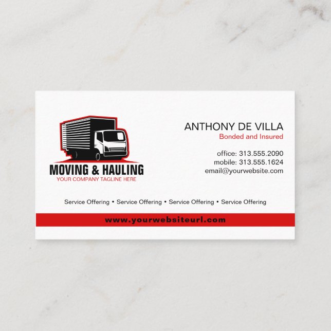 Carte De Visite Boîte Camion Moto & Livraison Service Société Busi (Dos)