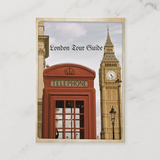 Carte De Visite Boîte téléphonique et tour de Big Ben (Devant)