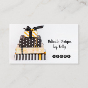 Carte De Visite Boîtes cadeaux Black White Gold