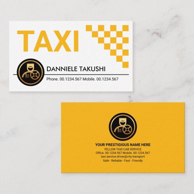 Carte De Visite Boîtes simples et élégantes de contrôle de taxi ja (Devant / Derrière)