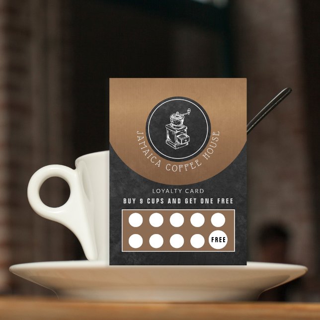 Carte De Visite Boîtier de café rustique logo chalkboard fidélité  (Créateur téléchargé)