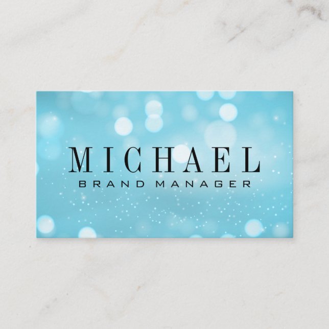 Carte De Visite Bokeh Bleu (Devant)