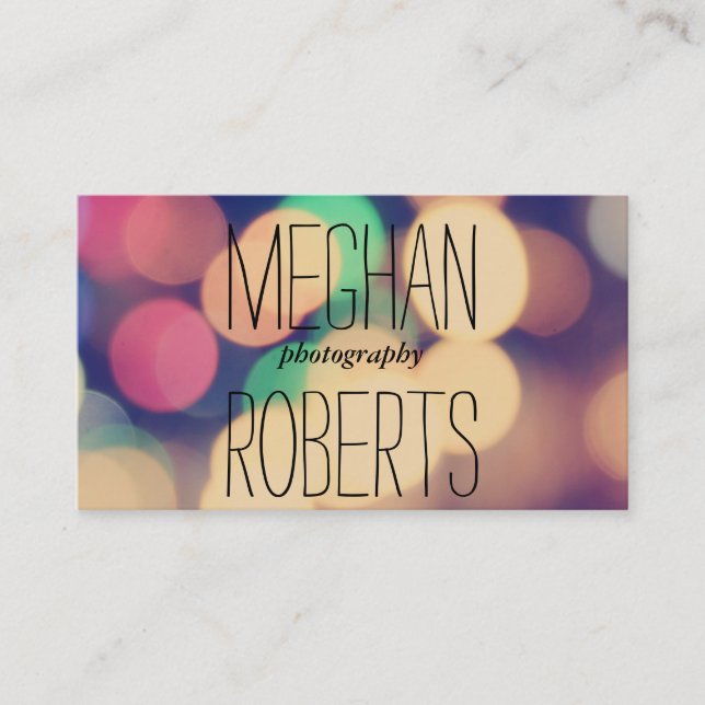 Carte De Visite Bokeh | Coloré (Devant)