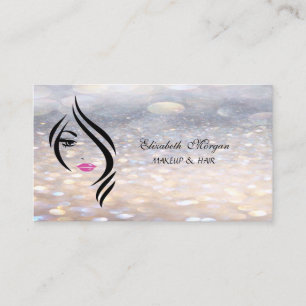 Carte De Visite Bokeh Élégant Glamour, Silhouette de Visage