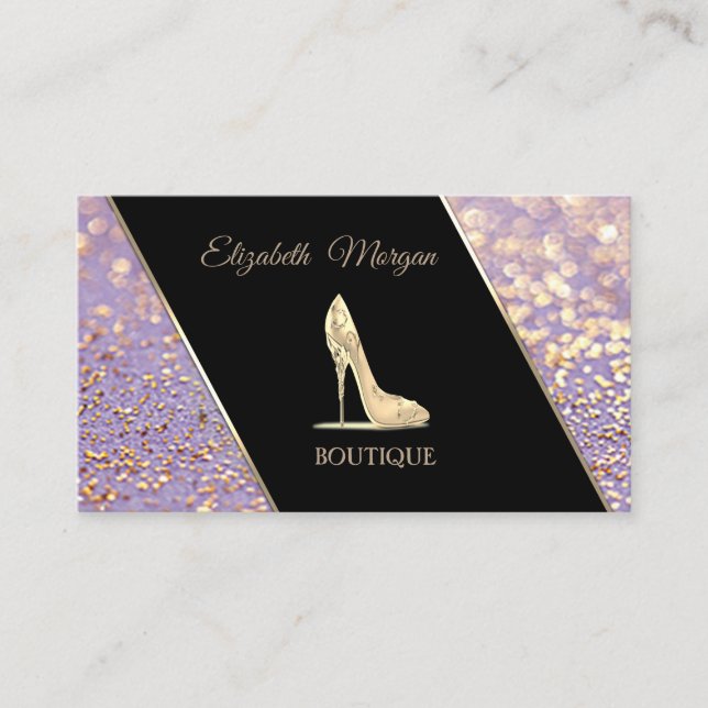 Carte De Visite Bokeh élégant moderne, talon haut (Devant)