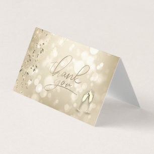 Carte De Visite Bokeh élégant, verres à vin de fête de mariage
