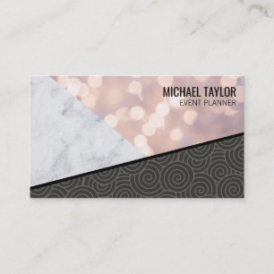 Carte De Visite Bokeh et bloc de couleur Motif de wirl et marbre