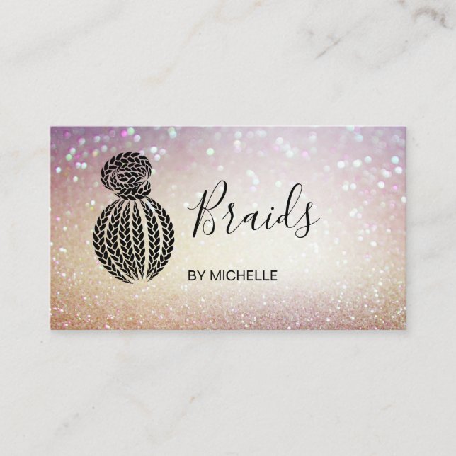 Carte De Visite Bokeh moderne Hair Braider, cheveux Salon pour les (Devant)