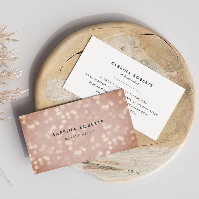 Carte De Visite Bokeh Rose cuivre (Créateur téléchargé)