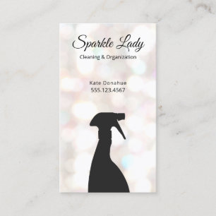 Carte De Visite Bokeh Spray Bottle House Nettoyage Logo Affaires