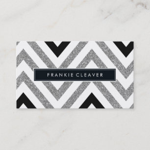 Carte De Visite BOLD CHEVRON MOTIF tendance parties scintillant ar