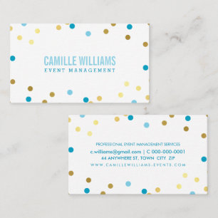 Carte De Visite BOLD COLORÉ confetti cool or bleu turquoise bleu