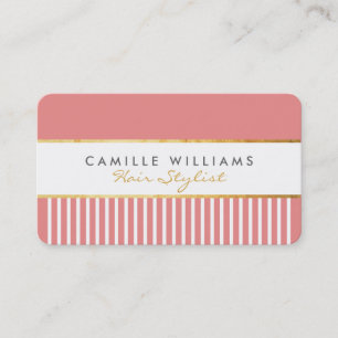Carte De Visite BOLD design design peigne design or corail rose