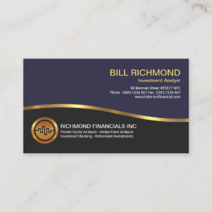 Carte De Visite Bold Energetic Retro Faux Gold Wave Investment