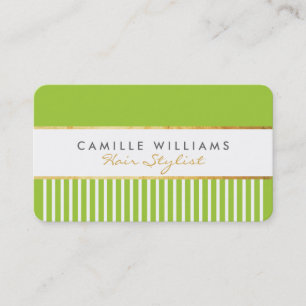 Carte De Visite BOLD moderne design peigne design or citron vert