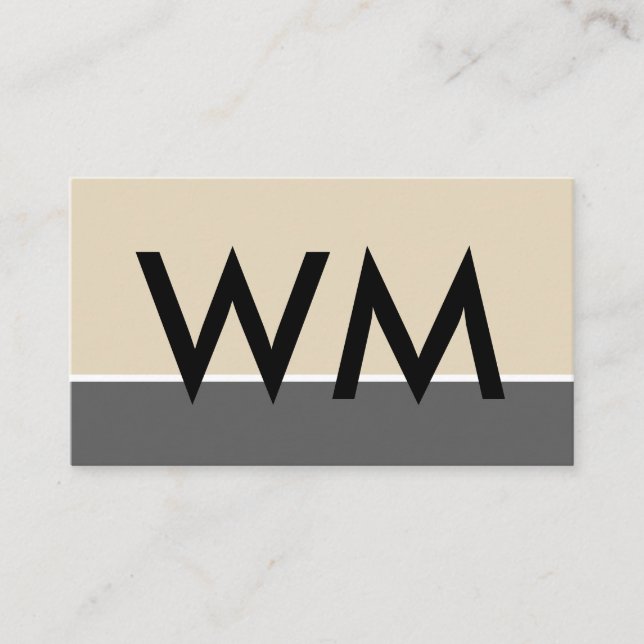Carte De Visite Bold Monogram Company Gris beige (Devant)