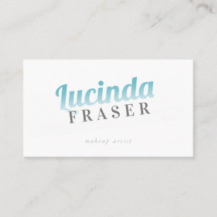 Carte De Visite BOLD NAME FADE cool rétro minimaliste bleu turquoi