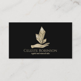 Carte De Visite Bold Pearl Crystal Main Boho Custom Gem Logo
