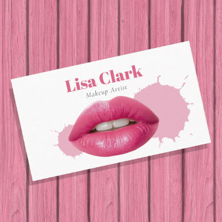 Carte De Visite Bold Pink Lip Glam Makeup Artist Beauty