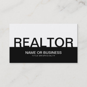 Carte De Visite bold REALTOR (personnalisable en couleur)