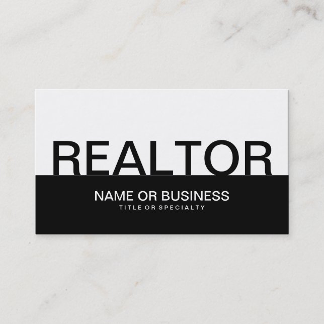 Carte De Visite bold REALTOR (personnalisable en couleur) (Devant)