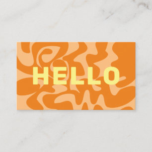 Carte De Visite Bold Retro Pastel Lemon Yellow Peach Orange Bonjou