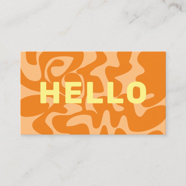 Carte De Visite Bold Retro Pastel Lemon Yellow Peach Orange Bonjou (Devant)