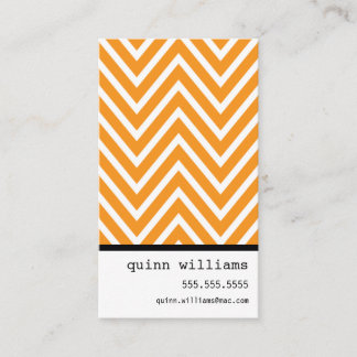 Carte De Visite BOLD SIMPLE MODERNE chevron motif orange frais