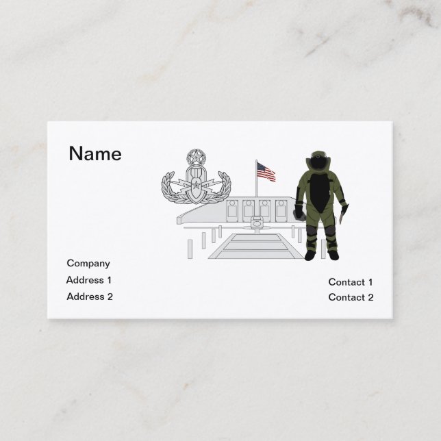 Carte De Visite Bombe commémorative principale Suituit d'EOD (Devant)
