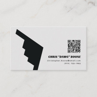 Carte De Visite Bombe moderne B-2 noir et blanc