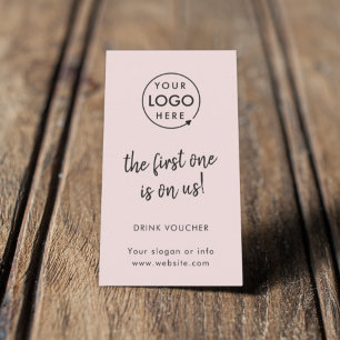 Carte De Visite Bon de boisson Pink Logo Company Party Event Car