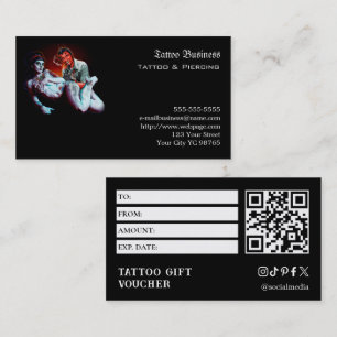 Carte De Visite Bon de cadeau de tatouage