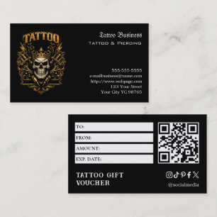 Carte De Visite Bon de cadeau de tatouage