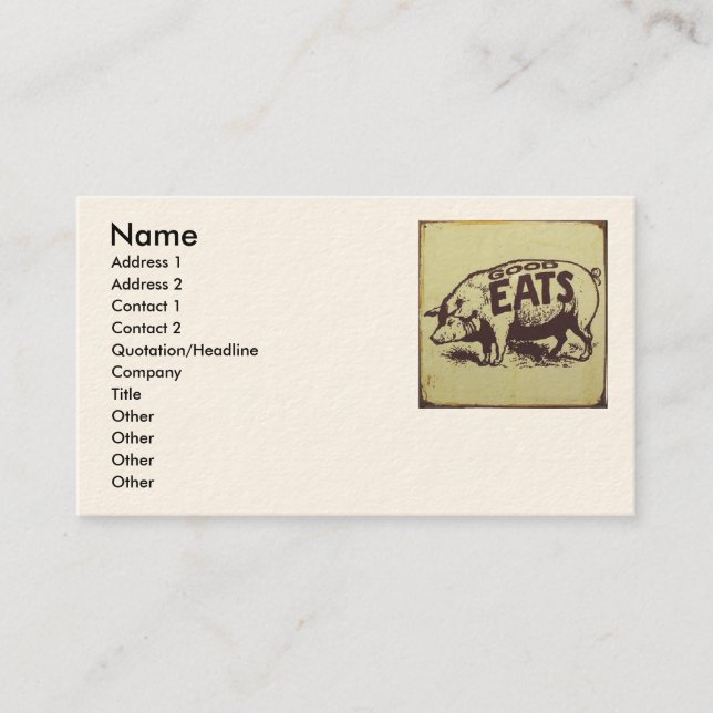 Carte De Visite Bon mange la restauration (Devant)