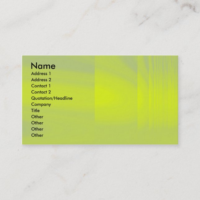 Carte De Visite Bonbon vert jaune (Devant)