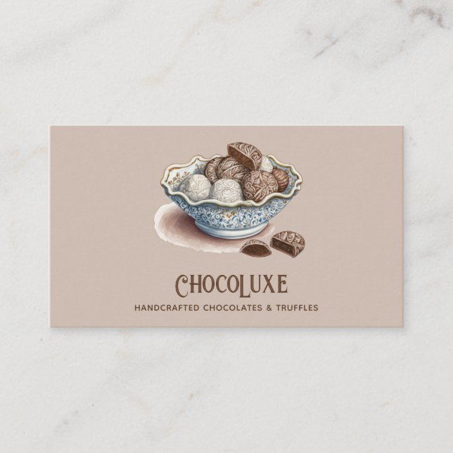 Carte De Visite Bonbons au chocolat et confections de truffes (Devant)