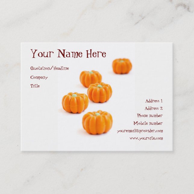 Carte De Visite Bonbons citrouilles d'Halloween (Devant)