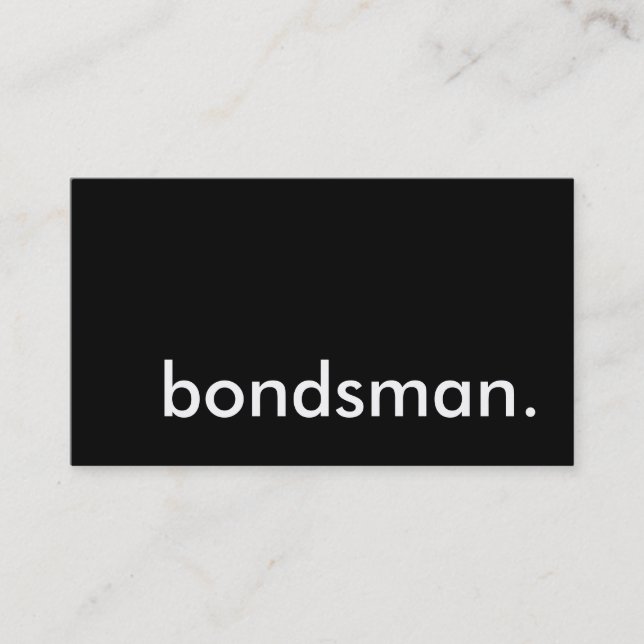Carte De Visite bondsman. (Devant)