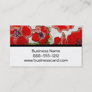 Carte De Visite Bonheur floral rouge