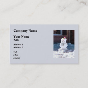 Carte De Visite Bonhomme de neige heureux