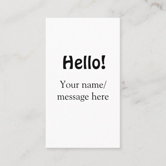 Carte De Visite Bonjour ajouter un message de nom simple minimum é (Devant)